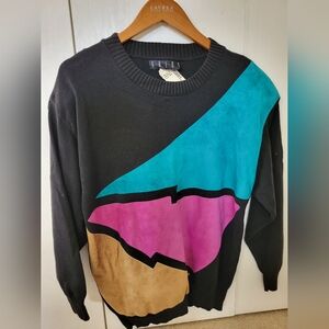 Never Worn Rion Vintage Colorful Geometric Sweater Sz 2